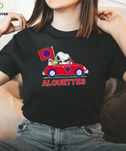 Snoopy drive a car Alouettes football flag logo gift shirt 2 Snoopy drive a car Alouettes football flag logo gift shirt