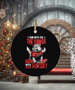 georgia bulldogs run with the dawgs soar with victory ornament Circle