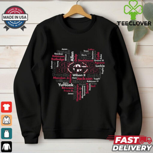 georgia bullgogs Word Cloud Player Names T Shirt