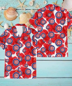 Chicago Cubs Big Red Hibiscus Lover 3D Hawaiian Shirt Summer Gift For Fans