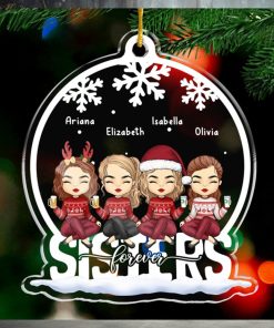 Besties Forever   Bestie Personalized Custom Ornament   Acrylic Snow Globe Shaped   Christmas Gift For Best Friends, BFF, Sisters