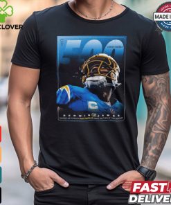 Derwin James Los Angeles Chargers 500 career tackles since the turn of the century shirt