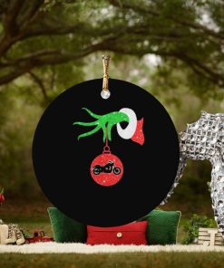 grinch hand holding motorcycle ornament 2023 ornament Circle 1 grinch hand holding motorcycle ornament 2023 ornament Circle