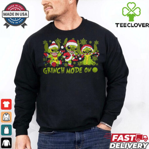 grinch mode on stich christmas shirt