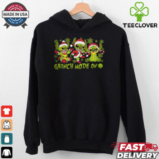 grinch mode on stich christmas shirt