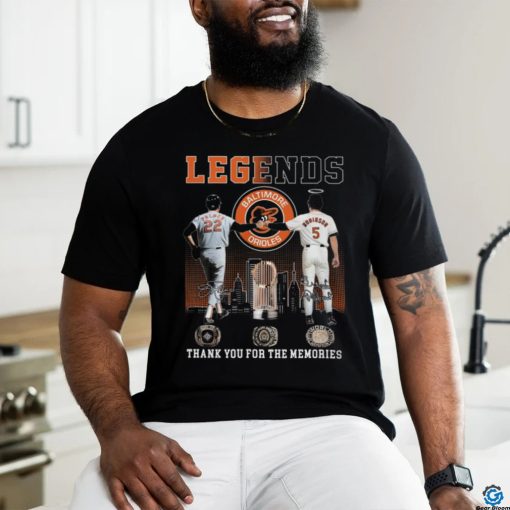 Legends Baltimore Orioles Palmer And Robinson Thank You For The Memories T Shirt