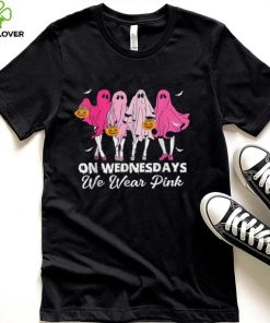 On Wednesday We Wear Pink Cute Ghost Halloween Breast Cancer Awareness T Shirt