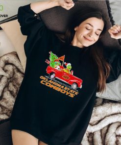Happy Merry Christmas The Grinch drive a car Oklahoma State Cowboys football logo flag gift shirt 1 Happy Merry Christmas The Grinch drive a car Oklahoma State Cowboys football logo flag gift shirt