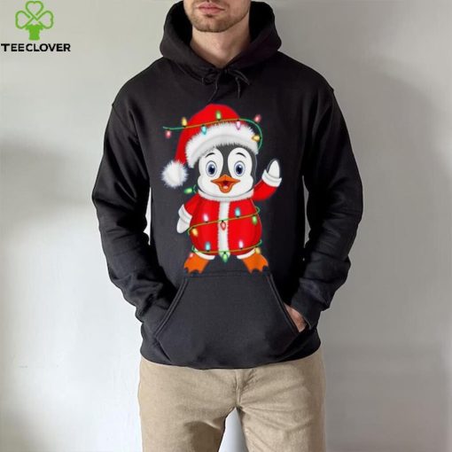 Penguin Lover Xmas Lighting Santa Penguin Christmas Shirt