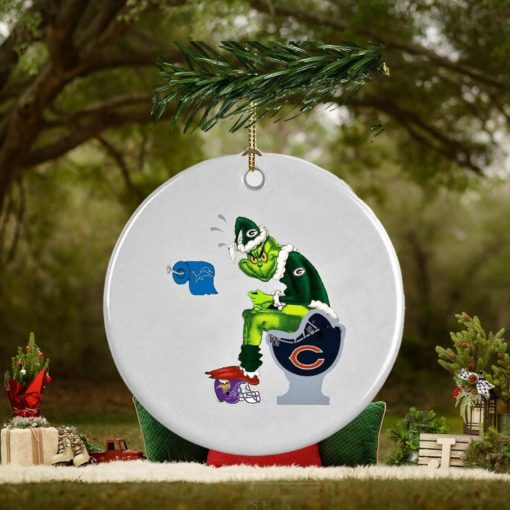 Grinch NFL Team Football Green Bay Packers Ornament