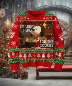 Snoopy I’m Just Here For The Cookies Christmas Ugly Sweater
