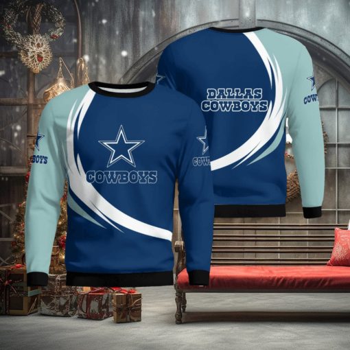Dallas Cowboys Simple Vintage 3D Sweater Christmas Gift For Fans