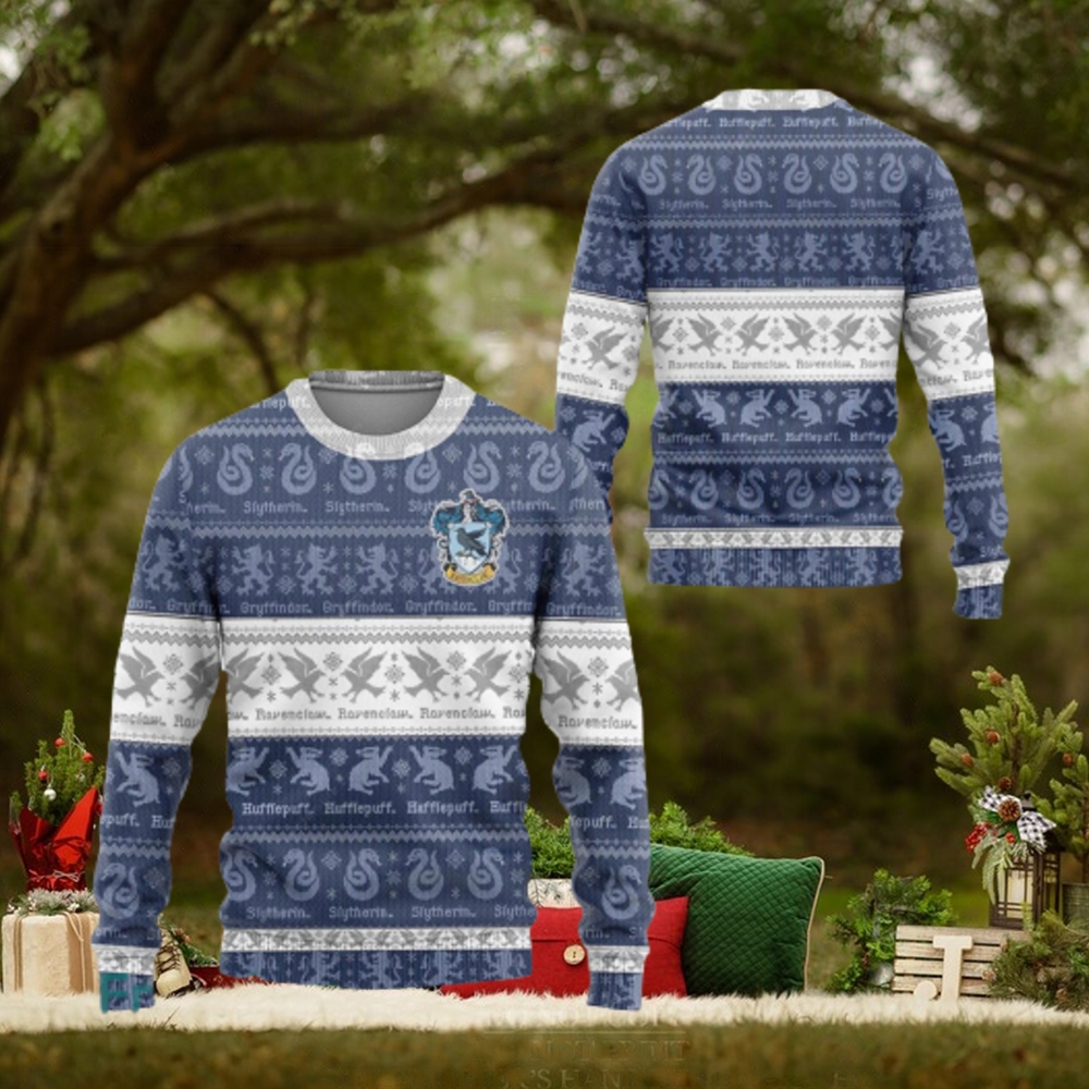 Harry Potter Ravenclaw Ugly Xmas Sweater 3D Presents Christmas For Men And Women Harry Potter Ravenclaw Ugly Xmas Sweater 3D Presents Christmas For Men And Women