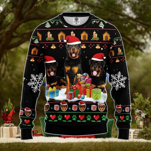 Rottweiler 2 Ugly Christmas Sweater Amazing Gift Men And Women Christmas Gift