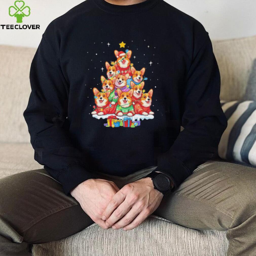 Dogs Pembroke Welsh Corgi Collie santa pine tree merry christmas shirt Dogs Pembroke Welsh Corgi Collie santa pine tree merry christmas shirt