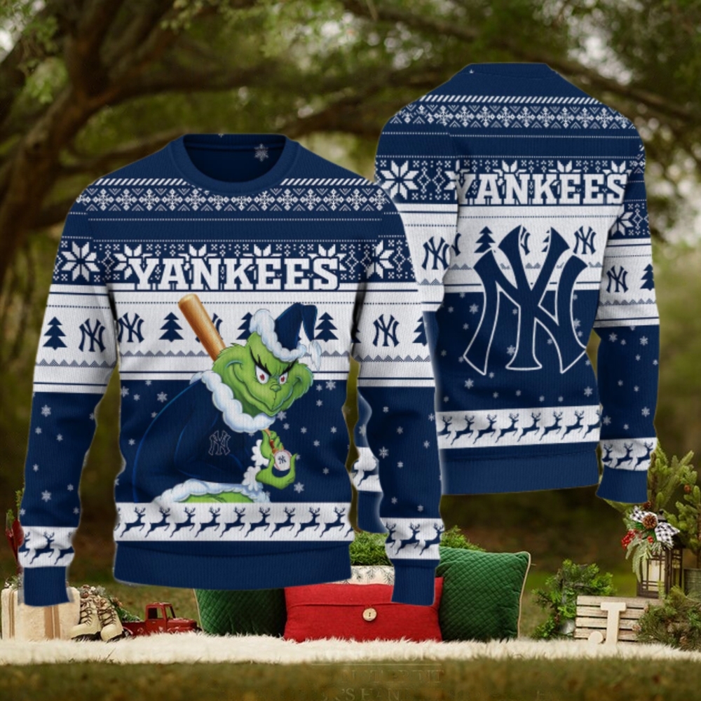 New York Yankees Grinch Christmas Ugly Sweater New York Yankees Grinch Christmas Ugly Sweater