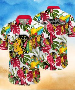 hicago Blackhawks NHL Flower All Over Printed Hawaiian Shirt