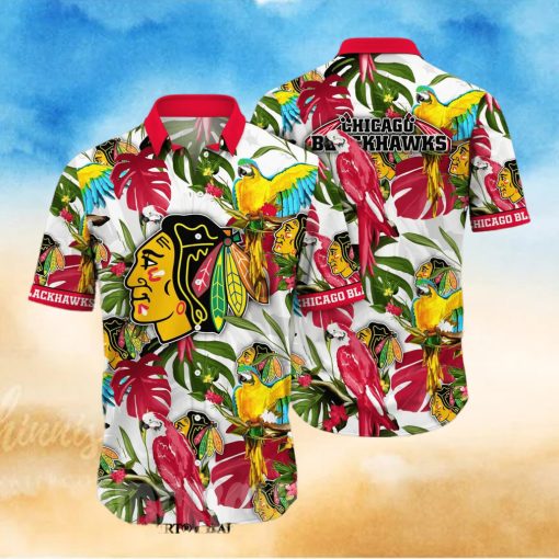 hicago Blackhawks NHL Flower All Over Printed Hawaiian Shirt