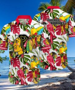 hicago Blackhawks NHL Flower All Over Printed Hawaiian Shirt