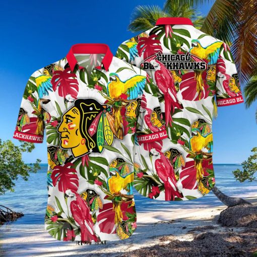 hicago Blackhawks NHL Flower All Over Printed Hawaiian Shirt