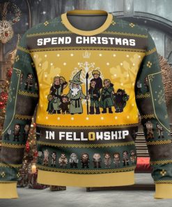 Spend Christmas in Fellowship Ugly Christmas Sweater, LOTR Ugly Sweater