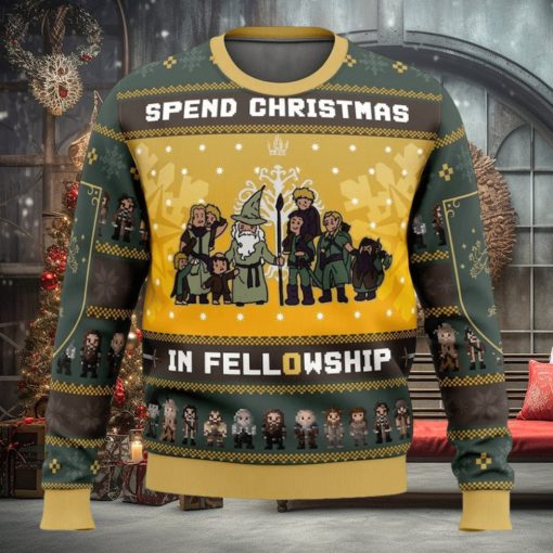 Spend Christmas in Fellowship Ugly Christmas Sweater, LOTR Ugly Sweater