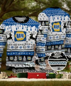 hot ugly christmas sweater napa auto parts logo reindeer christmas tree snowflake