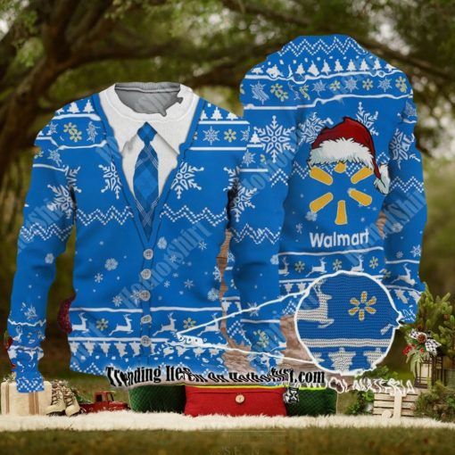 hot ugly christmas sweater walmart logo satan hat reindeer snowflake