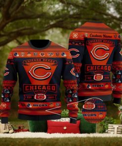 Chicago Bears Football Team Logo Christmas Gift All Over Print Ugly Christmas Sweater 3D Printed Men And Women Holiday Gift
