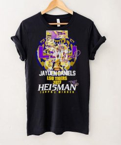 5 Jayden Daniels LSU Tigers 2023 Hei5man trophy winner signature hoodie, sweater, longsleeve, shirt v-neck, t-shirt