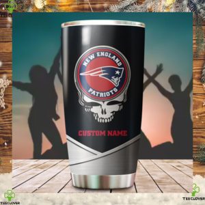 New England Patriots Fan Facts Super Bowl Champions American NFL Football Team Logo Grateful Dead Skull Custom Name Personalized Tumbler Cup For Fans