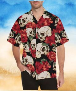 Skull Red Rose Hawaiian Shirt