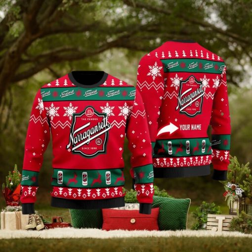 Funny Narragansett Beer Personalized Ugly Christmas Sweater 3D Printed