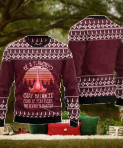 Flamingo Yoga Ugly Christmas Sweater AOP All Over Printed Sweater