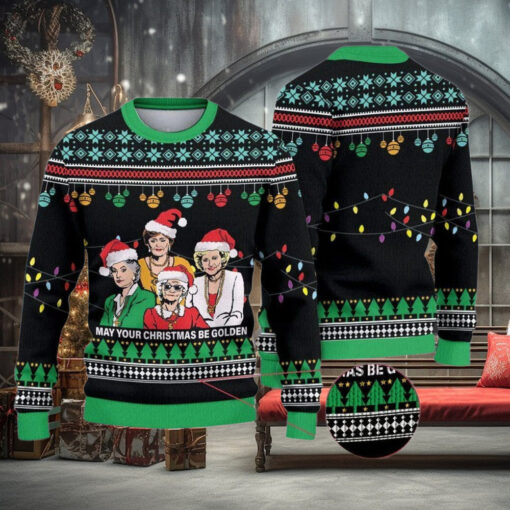 Golden Girls May Your Christmas Be Golden Ugly Sweater, Retro TV Series Xmas Sweatshirt