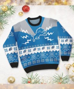 Detroit Lions NFL Football Team Logo Symbol 3D Ugly Christmas Sweater Shirt Apparel For Men And Women On Xmas Days