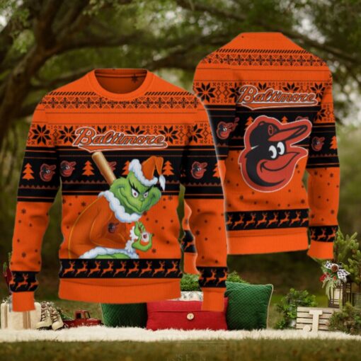 Baltimore Orioles Grinch Christmas Ugly Sweater