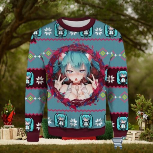 Ahegao Hatsune Miku Ugly Christmas Sweater