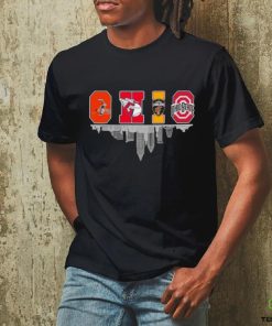 Cleveland Browns, Cleveland Guardians, Cleveland Cavaliers and Ohio State Buckeyes city logo shirt