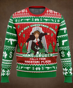 Hans Gruber Fall Nakatomi Plaza Die Hard Ugly Christmas Sweater