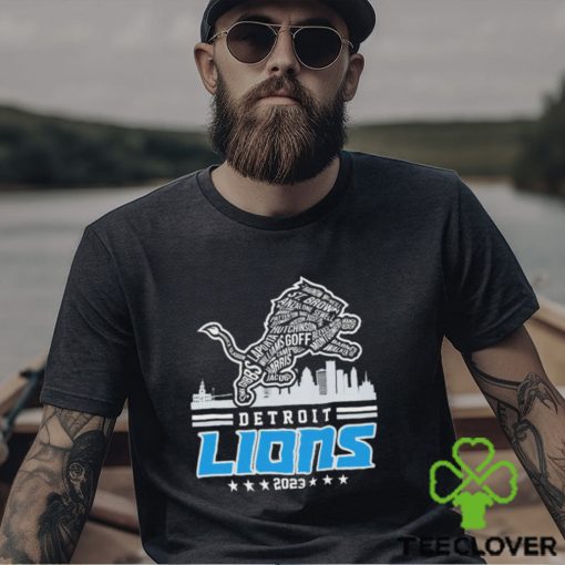 Detroit Lions Logo Players Name 2023 Skyline Shirt