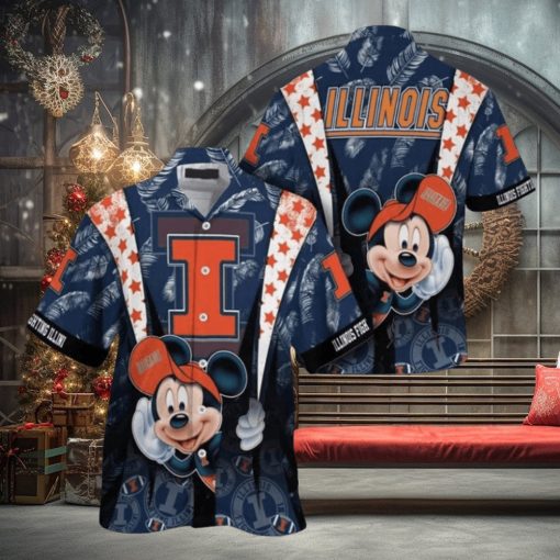 Ncaa Illinois Fighting Illini Mickey Mouse Trendy Hawaiian Shirt Aloha Shirt