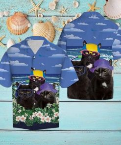Cat’s Relaxed Summer Beach Hawaiian Adventure Shirt
