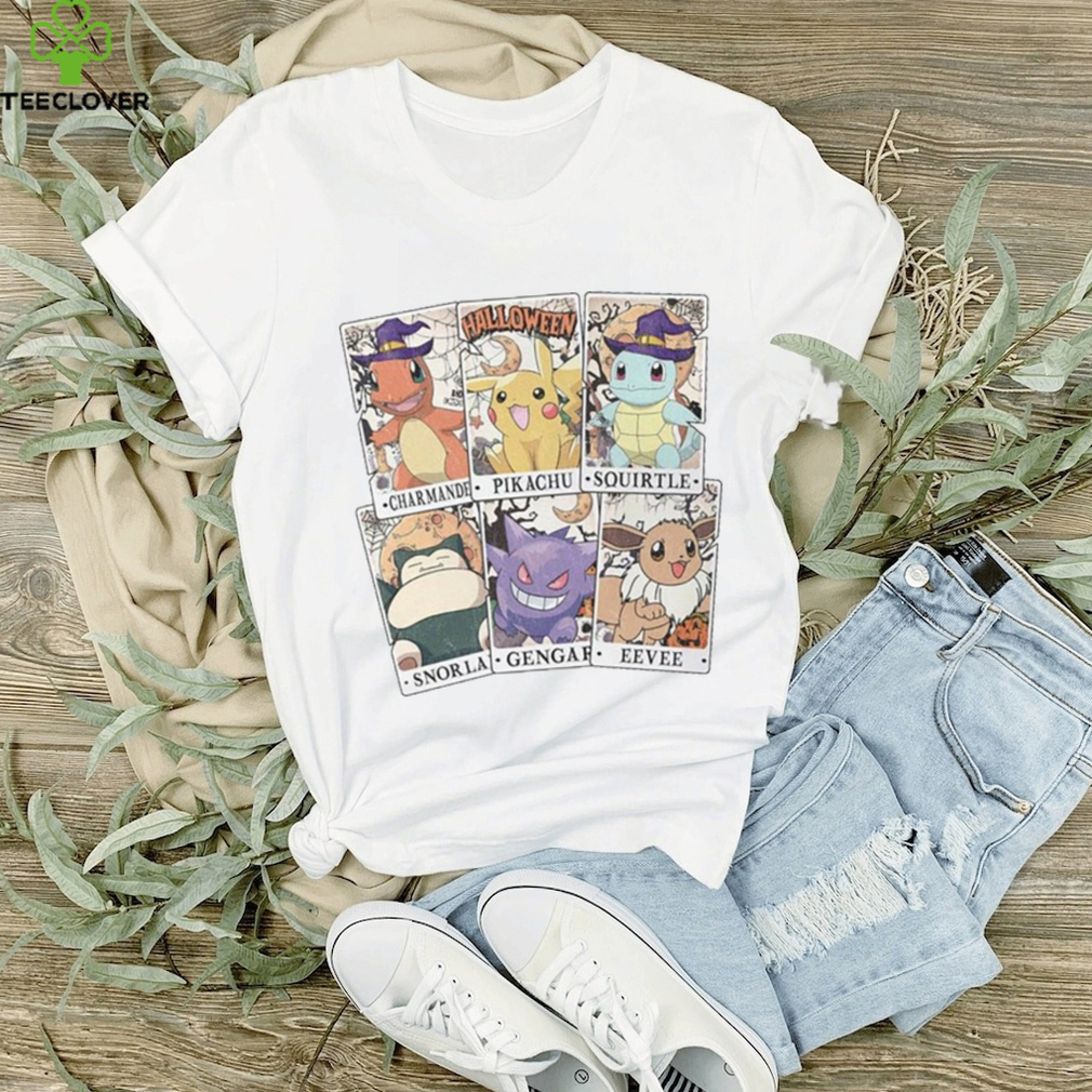 Pocket Monster Tarrot Card Halloween Shirt, Pikachu Eevee Snorlax Squirtle Halloween Shirt Pocket Monster Tarrot Card Halloween Shirt, Pikachu Eevee Snorlax Squirtle Halloween Shirt
