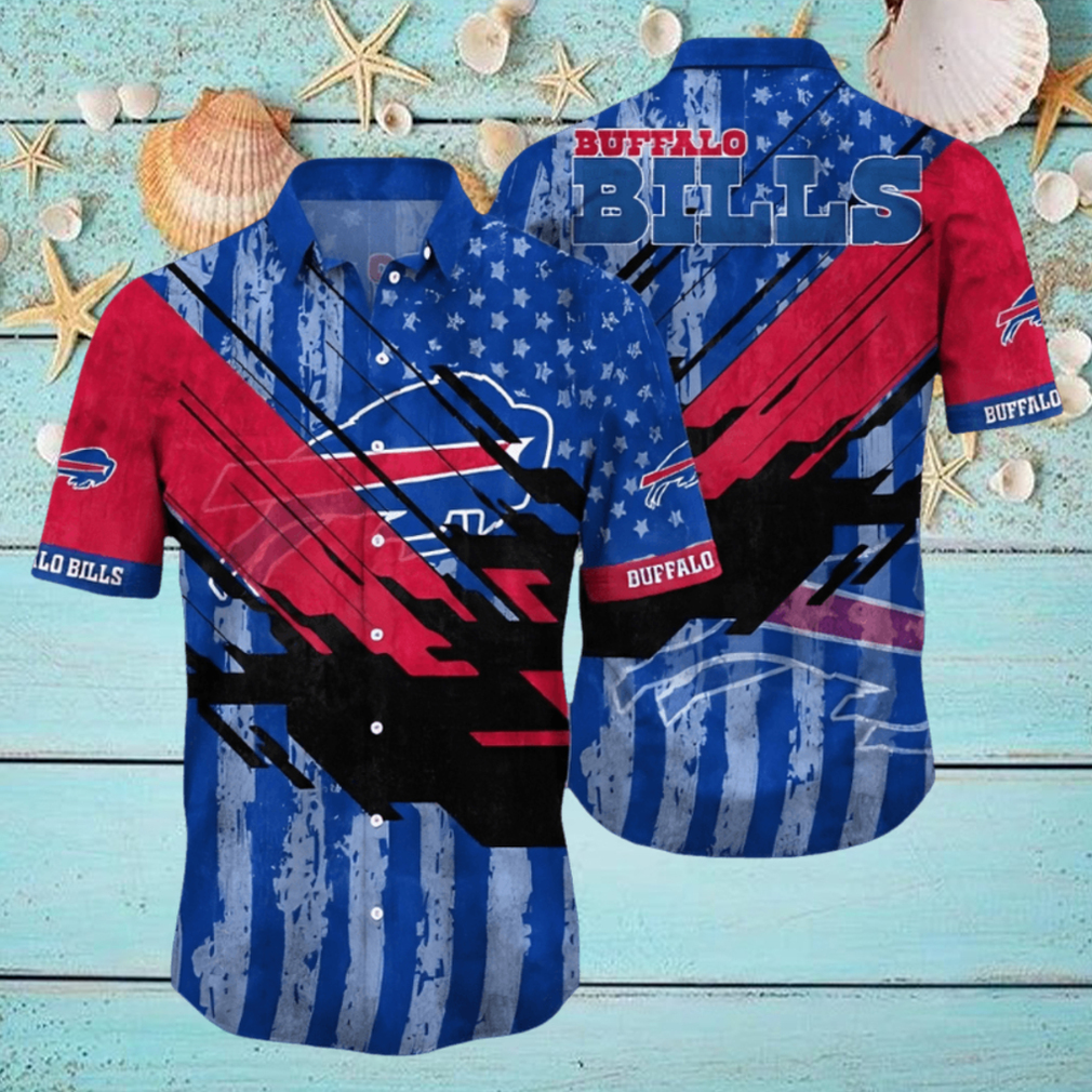 Buffalo Bills Hawaiian Shirt, American Flag Color, Unique Hawaiian Shirt