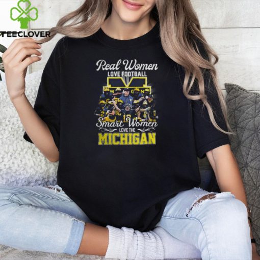 Real Women Love Football Smart Women Love The Michigan Wolverines Players 2023 Shirt