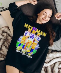 Heisman LSU Tigers Joe Burrow Billy Cannon Jayden Daniels signatures shirt