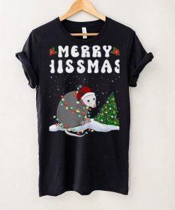 Merry Hissmas Opposum Christmas Santa Hat Funny Xmas Unisex Shirt