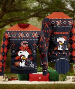 Charlie Brown Snoopy Chicago Bears Ugly Christmas Sweater 3D Printed Men And Women Holiday Gift