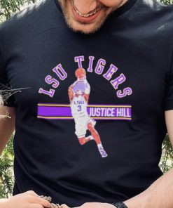 justice Hill LSU Tigers dunk basketball shirt